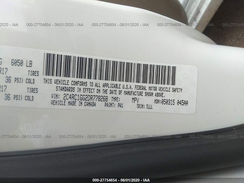 2013 CHRYSLER TOWN & COUNTRY LIMITED 2C4RC1GG2DR778268