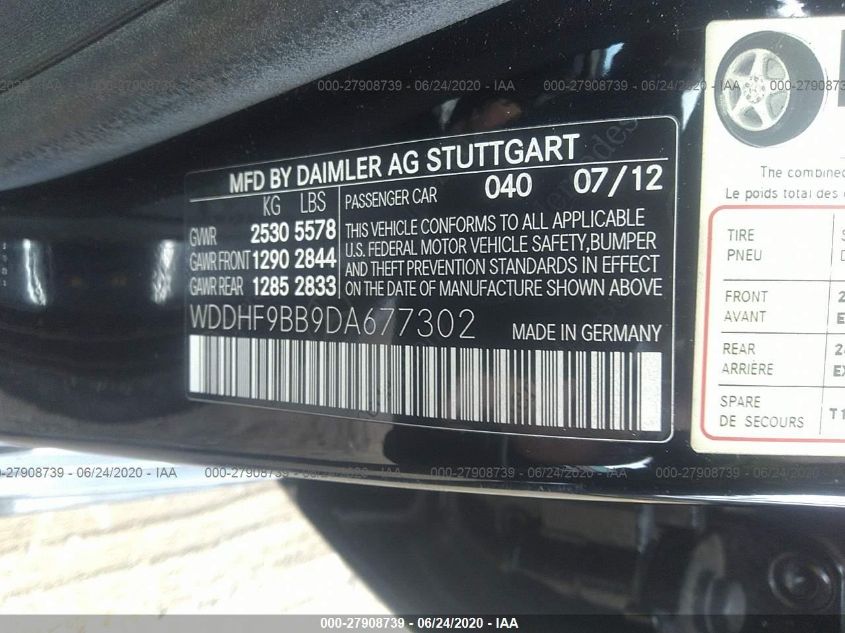2013 MERCEDES-BENZ E-CLASS 550 4MATIC WDDHF9BB9DA677302