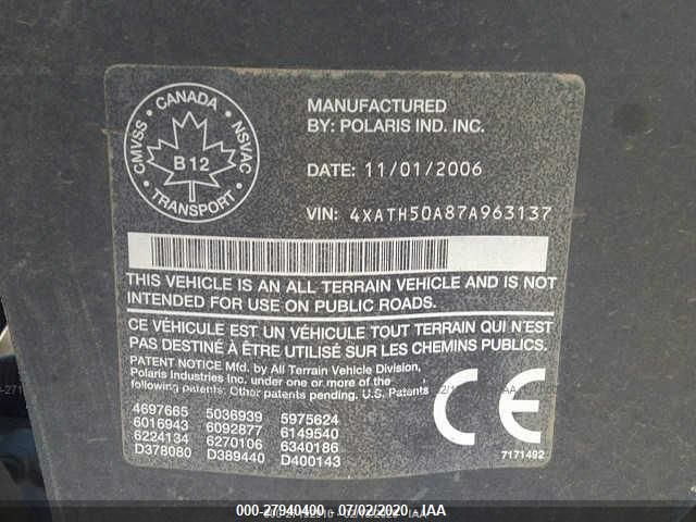 2007 POLARIS X2 500 EFI 4XATH50A87A963137