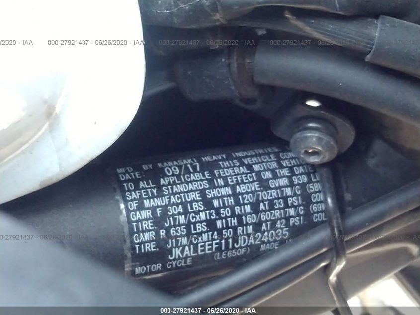 2018 KAWASAKI KLE650 F/LT JKALEEF11JDA24035
