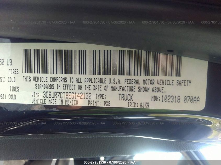 2014 RAM 1500 SPORT 3C6JR7CT8EG142132