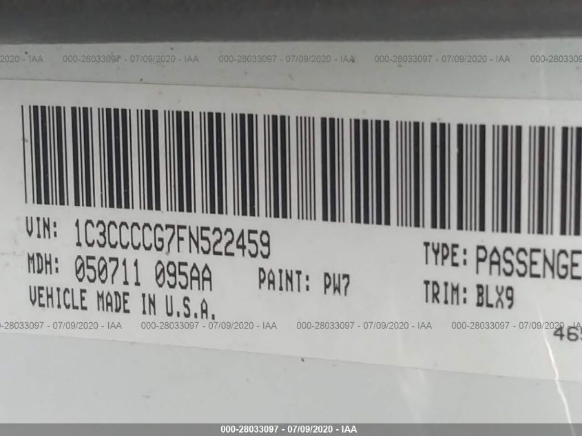 2015 CHRYSLER 200 C 1C3CCCCG7FN522459