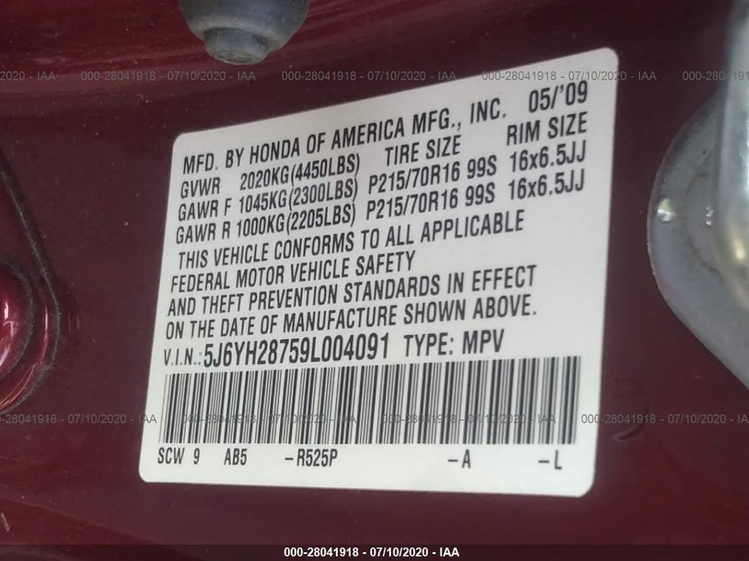 Honda Element 2009