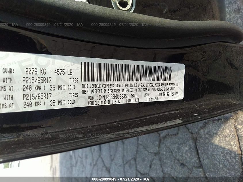 2017 JEEP PATRIOT SPORT 1C4NJRBB2HD133353