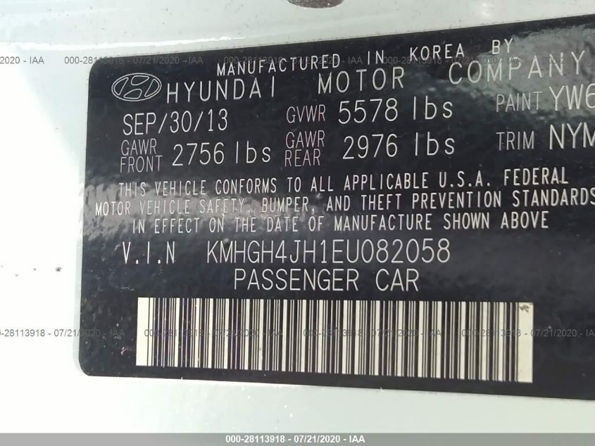 2014 HYUNDAI EQUUS ULTIMATE KMHGH4JH1EU082058