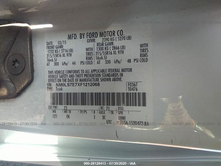 2015 FORD TRANSIT CONNECT XL NM0LS7E7XF1212068