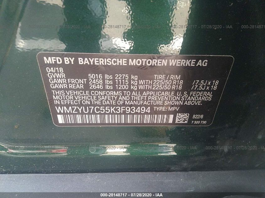 2019 MINI COUNTRYMAN COOPER S E WMZYU7C55K3F93494