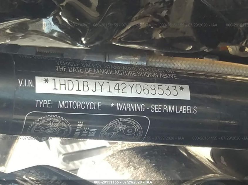 2002 HARLEY-DAVIDSON FLSTC 1HD1BJY142Y068533