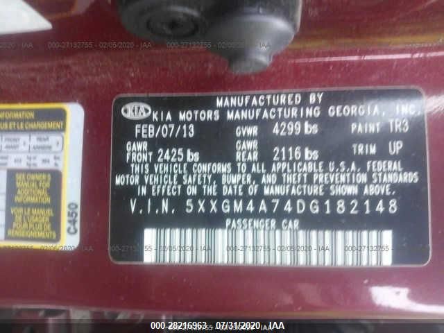 2013 KIA OPTIMA LX 5XXGM4A74DG182148