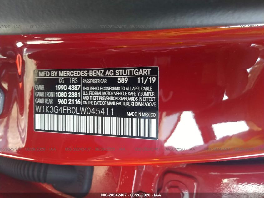 2020 MERCEDES-BENZ A 220 - W1K3G4EB0LW045411