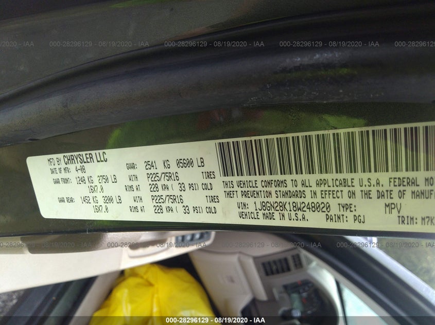 JEEP LIBERTY 2008 1J8GN28K18W248020 Photo 9