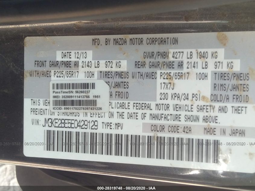 2014 MAZDA CX-5 SPORT JM3KE2BE5E0429129