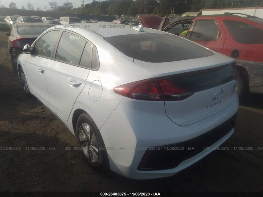 2019 HYUNDAI IONIQ HYBRID BLUE KMHC65LC3KU123183