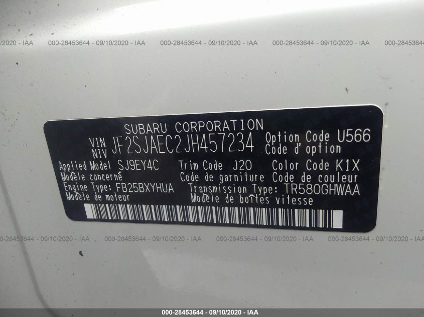2018 SUBARU FORESTER PREMIUM BLACK EDITION JF2SJAEC2JH457234