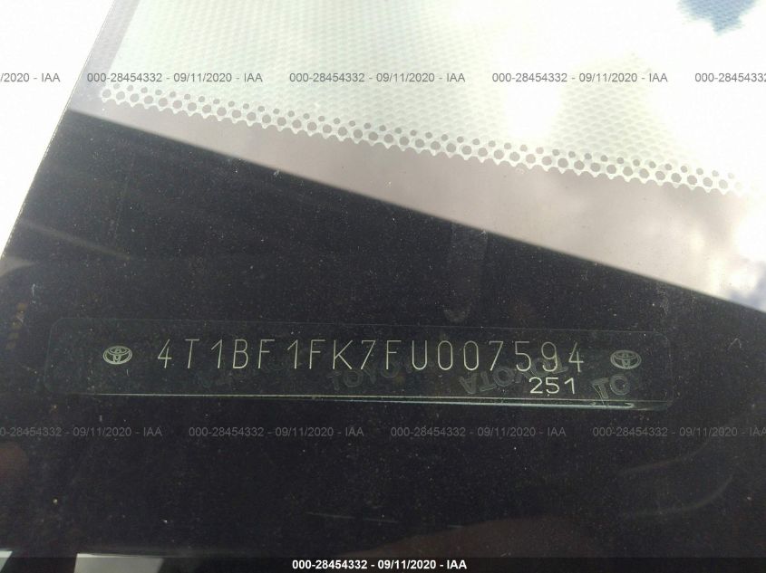 2015 TOYOTA CAMRY XLE/SE/LE/XSE 4T1BF1FK7FU007594