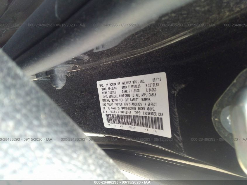 2017 HONDA ACCORD SEDAN TOURING 1HGCR3F97HA008744