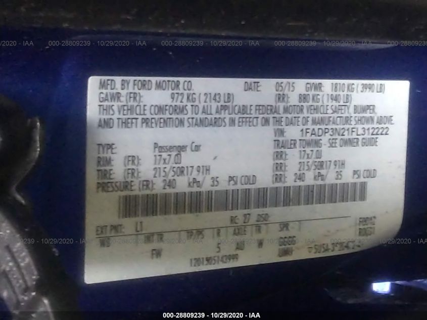 2015 FORD FOCUS TITANIUM 1FADP3N21FL312222