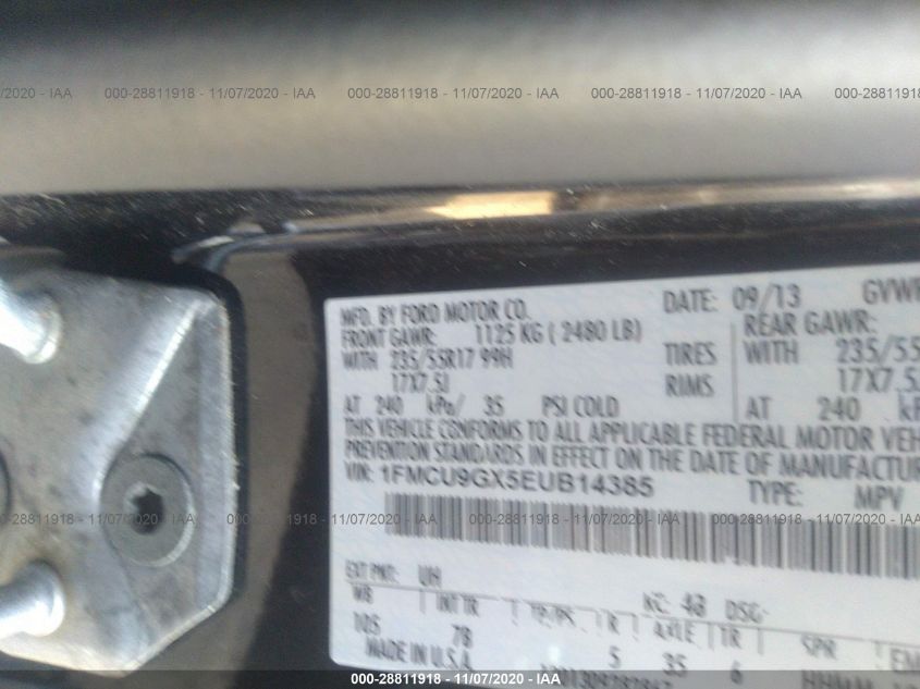 2014 FORD ESCAPE SE 1FMCU9GX5EUB14385