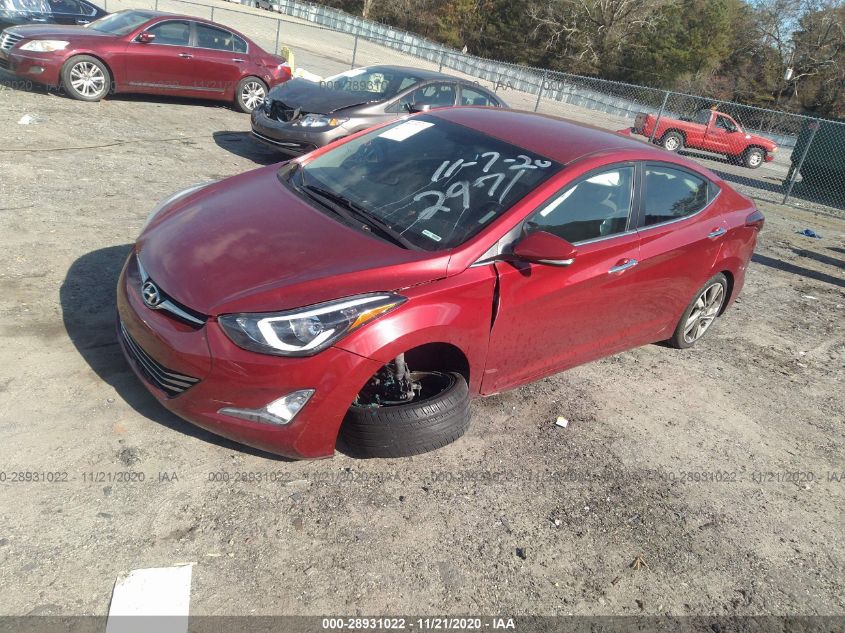 2014 HYUNDAI ELANTRA LIMITED 5NPDH4AE3EH482971