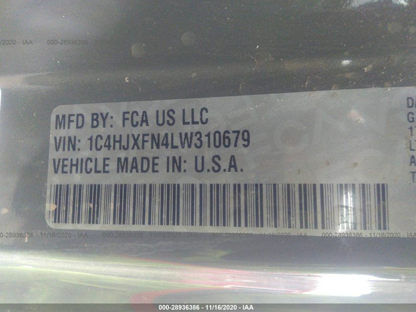 2020 JEEP WRANGLER UNLIMITED RECON 1C4HJXFN4LW310679