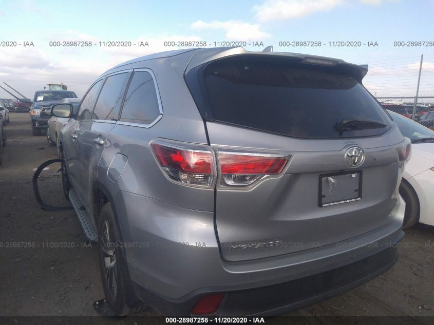 2016 TOYOTA HIGHLANDER XLE 5TDKKRFH7GS137609
