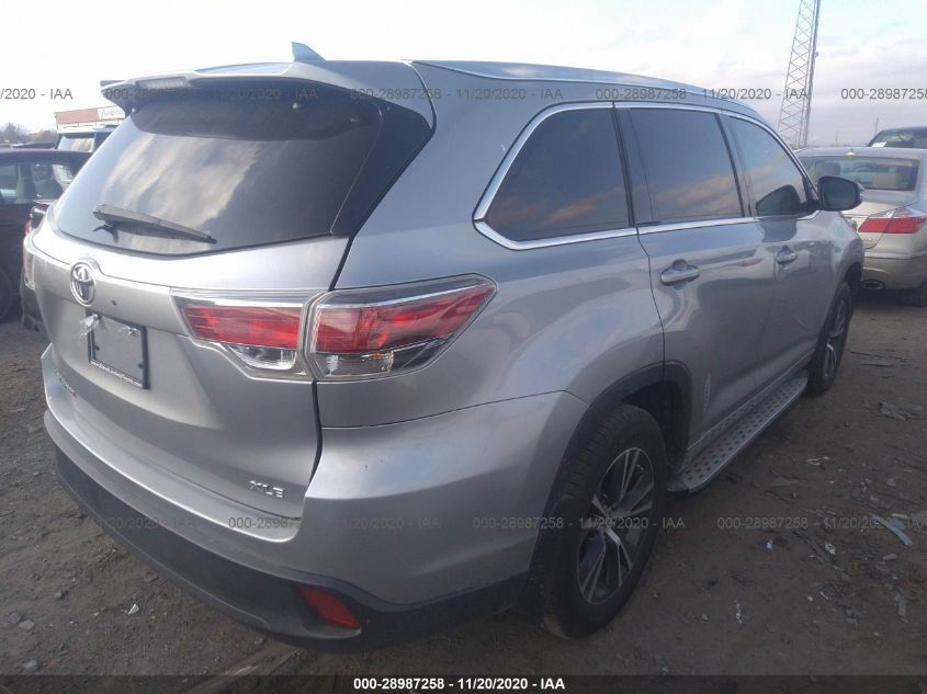 2016 TOYOTA HIGHLANDER XLE 5TDKKRFH7GS137609