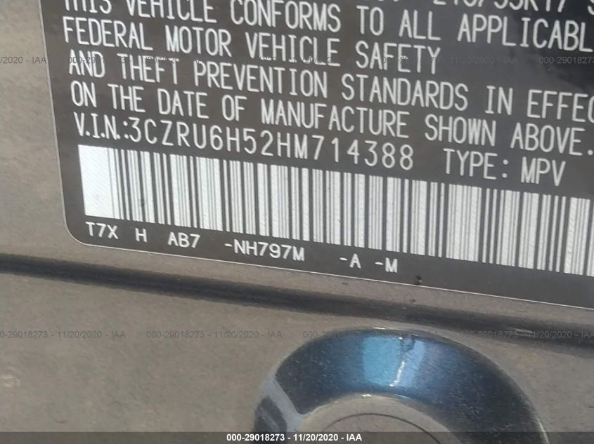 2017 HONDA HR-V EX 3CZRU6H52HM714388