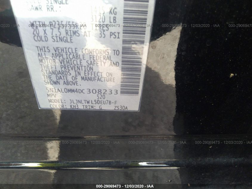 2013 INFINITI JX - 5N1AL0MM4DC308233