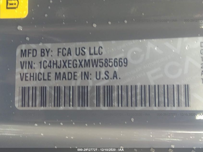 2021 JEEP WRANGLER 1C4HJXEGXMW585669