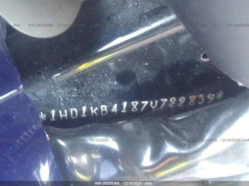 2007 HARLEY-DAVIDSON FLHX 1HD1KB4187Y722839
