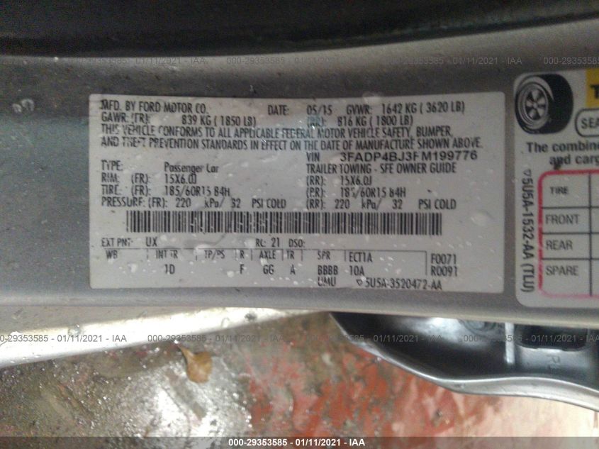 2015 FORD FIESTA SE 3FADP4BJ3FM199776