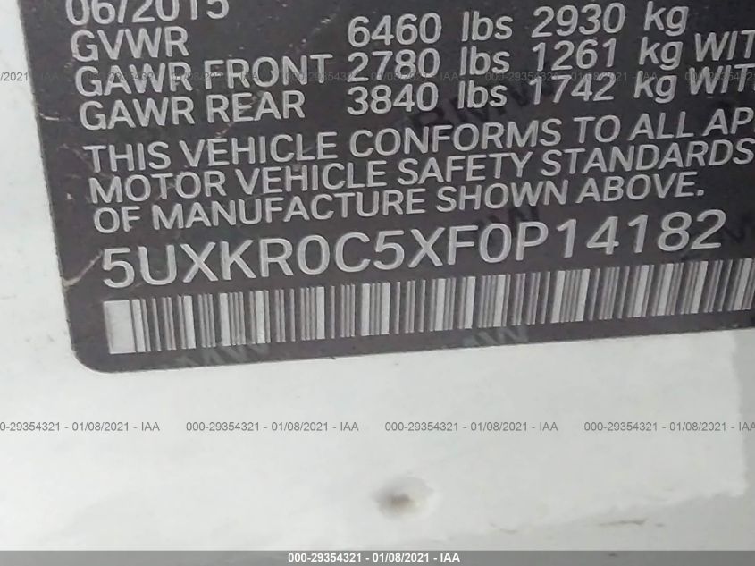 2015 BMW X5 XDRIVE35I 5UXKR0C5XF0P14182