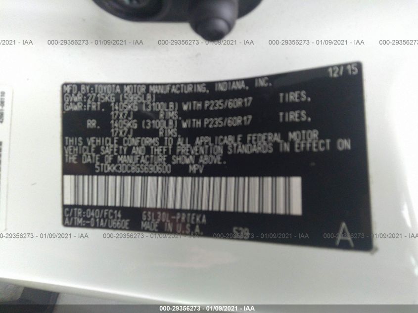 2016 TOYOTA SIENNA LE 5TDKK3DC8GS690600