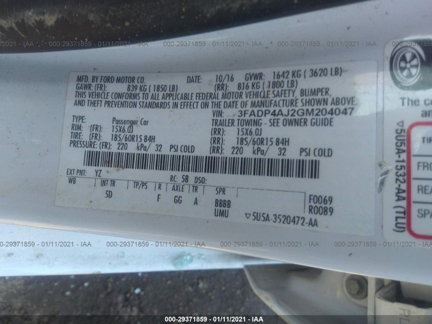 Ford Fiesta 2016 -auction- 8