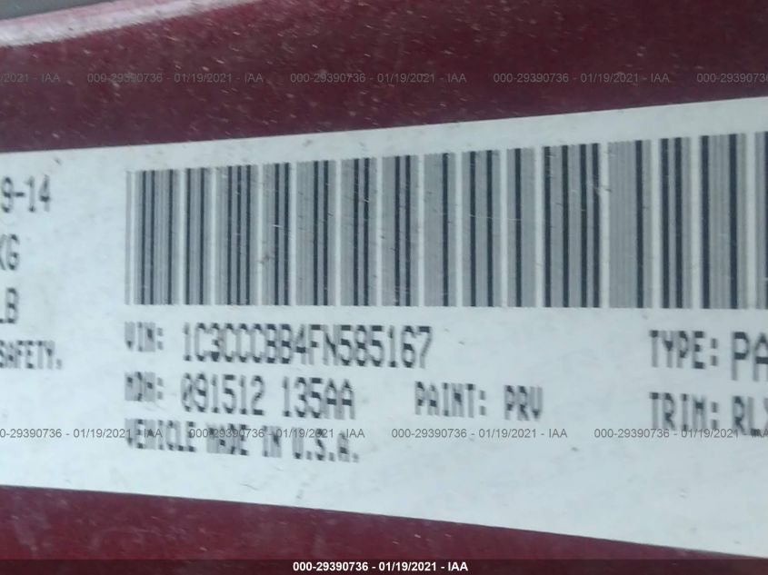 2015 CHRYSLER 200 S 1C3CCCBB4FN585167