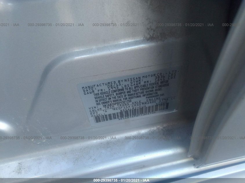 2015 NISSAN SENTRA SR 3N1AB7AP8FY321756