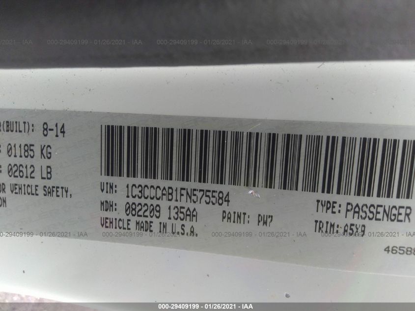 2015 CHRYSLER 200 LIMITED 1C3CCCAB1FN575584