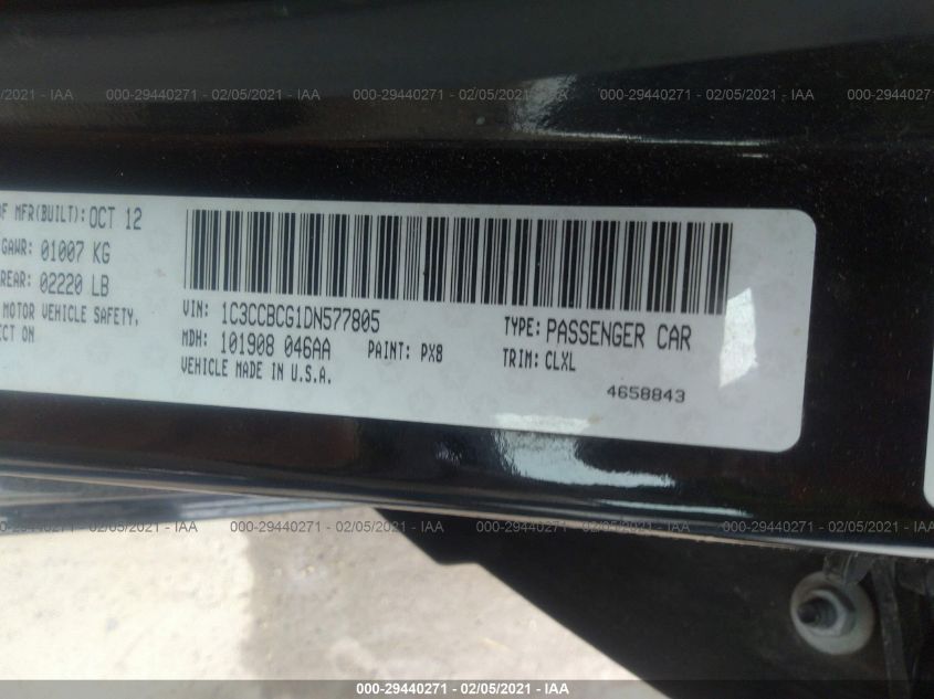 2013 CHRYSLER 200 LIMITED 1C3CCBCG1DN577805