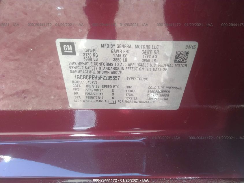 2015 CHEVROLET SILVERADO 1500 LS 1GCRCPEH5FZ295557