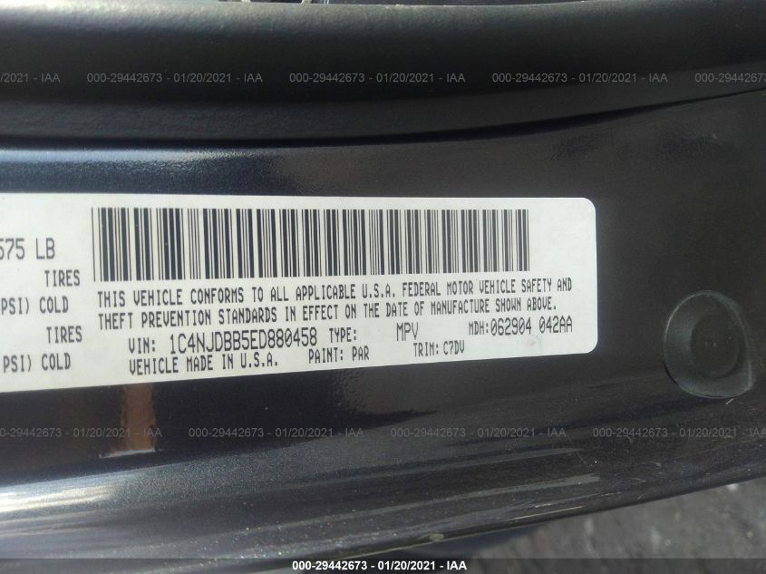 2014 JEEP COMPASS SPORT 1C4NJDBB5ED880458