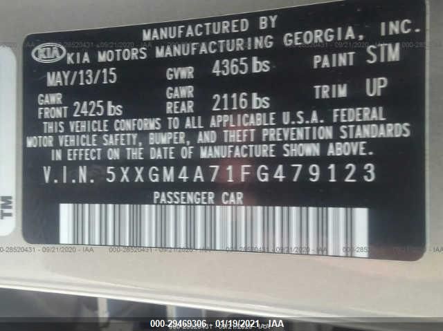2015 KIA OPTIMA LX 5XXGM4A71FG479123