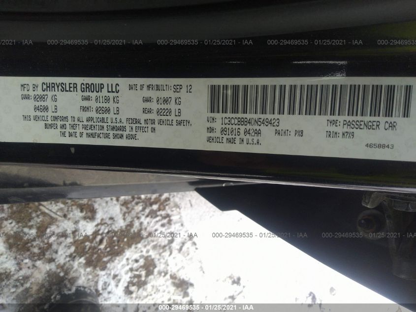 2013 CHRYSLER 200 TOURING 1C3CCBBB4DN549423