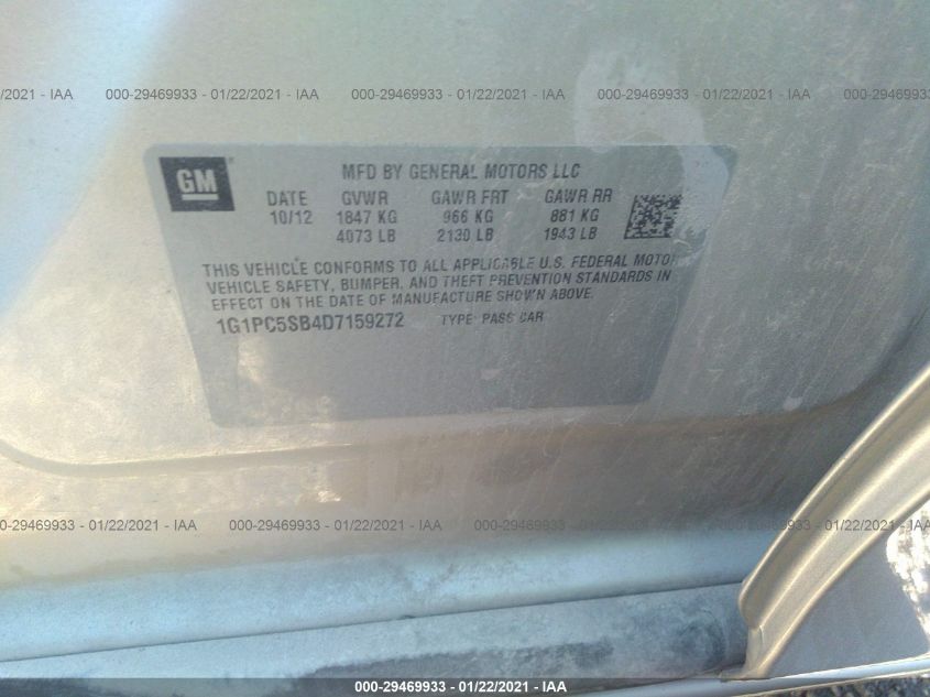 2013 CHEVROLET CRUZE 1LT 1G1PC5SB4D7159272