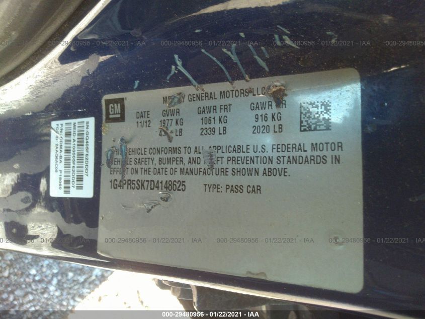 2013 BUICK VERANO CONVENIENCE GROUP 1G4PR5SK7D4148625