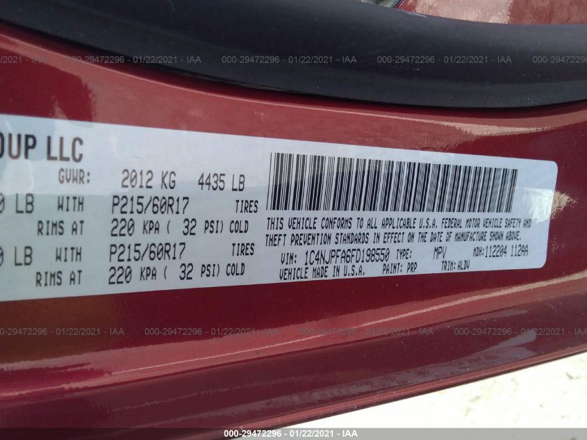 2015 JEEP PATRIOT HIGH ALTITUDE EDITION 1C4NJPFA6FD198550