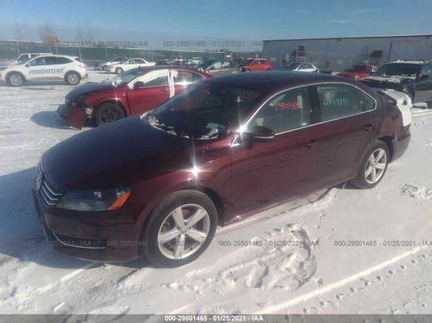 2013 VOLKSWAGEN PASSAT SE W/SUNROOF 1VWBH7A38DC120651