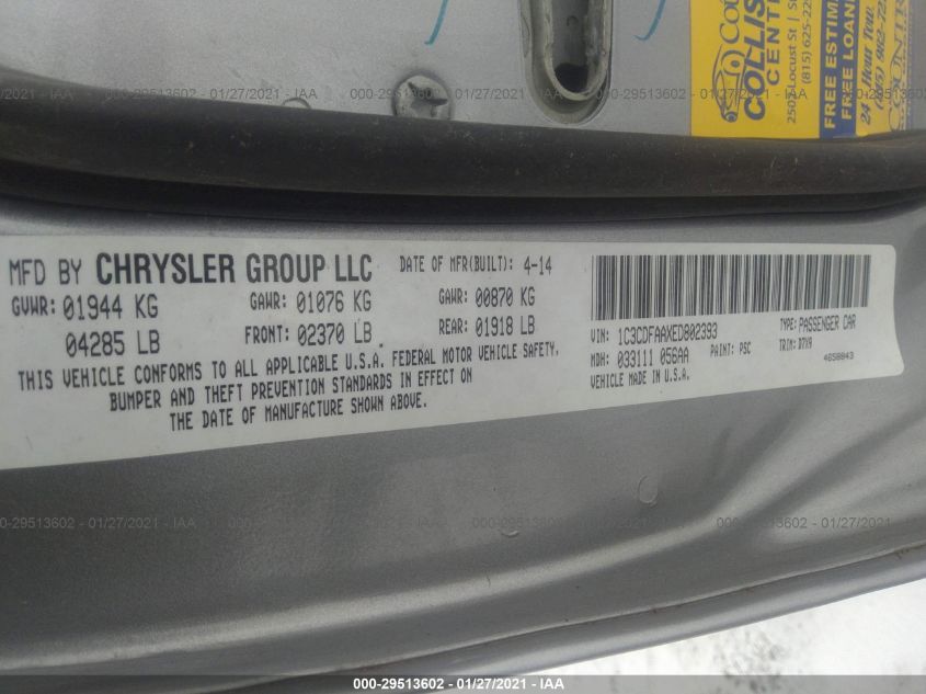 2014 DODGE DART SE 1C3CDFAAXED802393