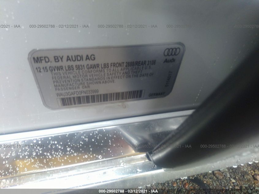 2015 AUDI A8 L 3.0T WAU3GAFD0FN033405