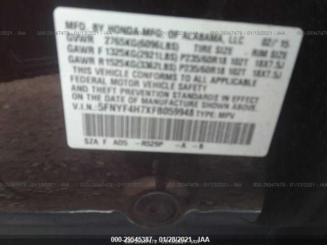 2015 HONDA PILOT EX-L 5FNYF4H7XFB059948