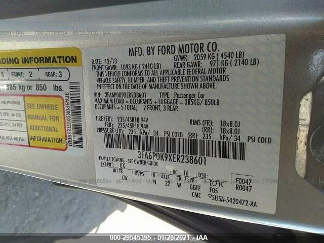 2014 FORD FUSION TITANIUM 3FA6P0K9XER238601